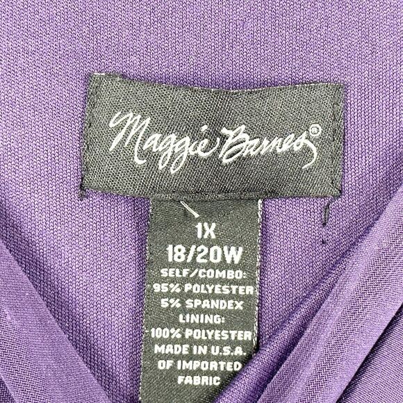 Maggie Barnes Plus Size 18W Dress Purple Sparkly Midi Formal Sleeveless‎ 1694 - Picture 8 of 9